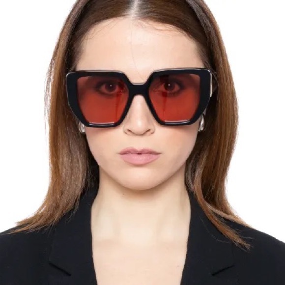 NEW GUCCI GG0956S 009 OVERSIZED BLACK ORANGE PINK WOMEN SUNGLASSES GUCCI - Picture 6 of 13
